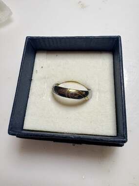 Silver and Gold Two-Tone Engraved Real Love Band Ring